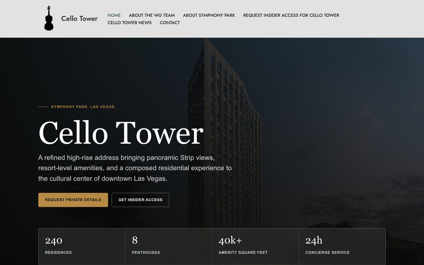 CelloTowerVegas.com redesign by Web Experts